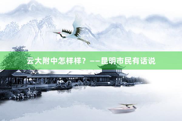 云大附中怎样样？——昆明市民有话说